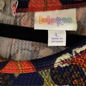 LuLaRoe Orange/Blue Amelia Dreaa - size L